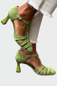 Sára Elegantní Platformové Blocové Podpatky Řemínkové