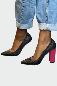 Helena Elegantní VysokéLodičky HadíTextura PohodlnéStélky